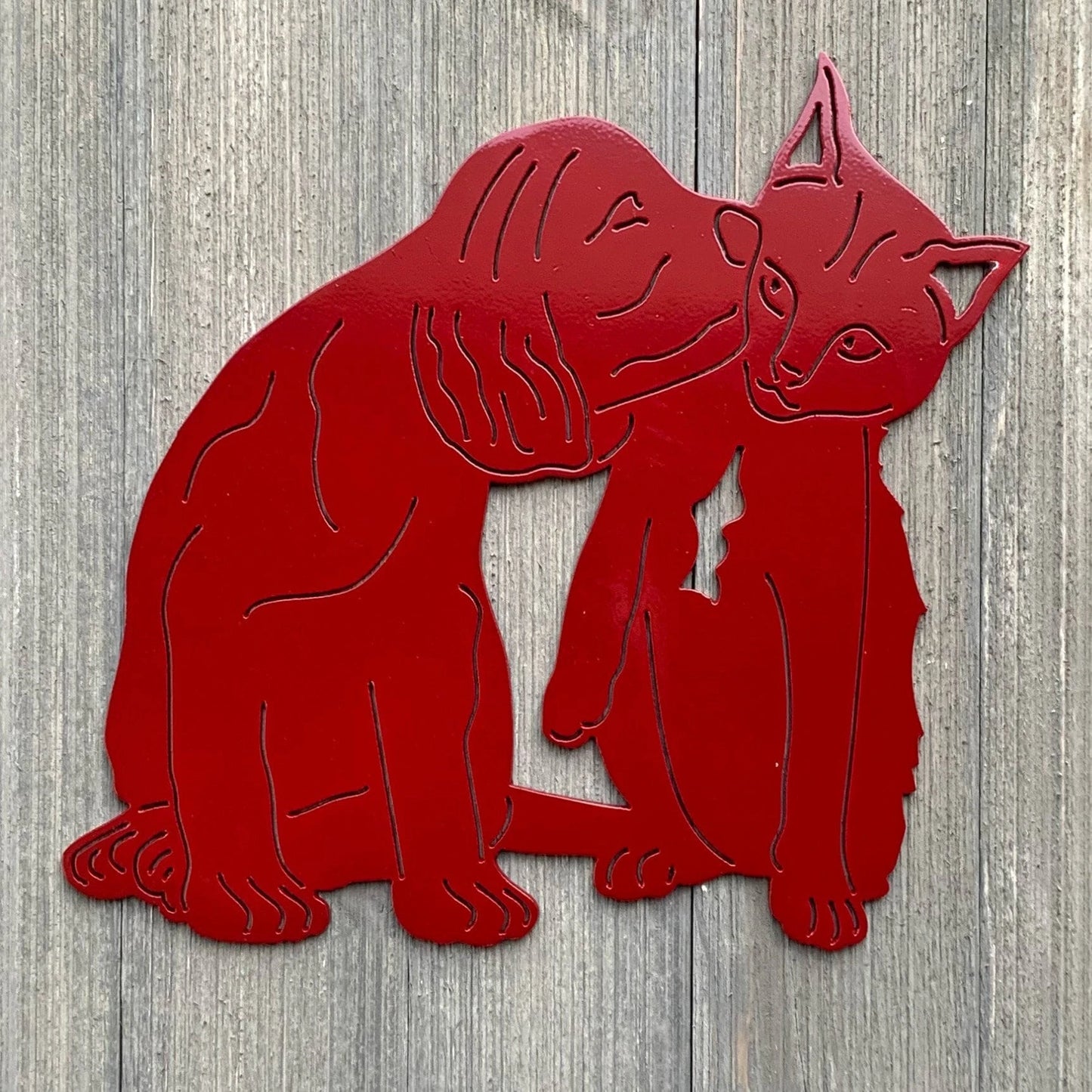 Dog And Cat Metal Sign Cutout Cut Metal Sign Wall Metal Art