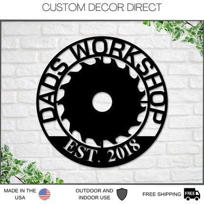 Personalized Fathers Day Sign, Workshop Sign, Customized Shop Sign, Fathers Day Gift, Personalized Garage, Workshop Sign, Dads Garage Sign Laser Cut Metal Signs Custom Gift Ideas