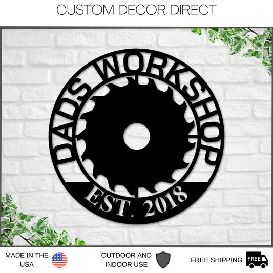Personalized Fathers Day Sign, Workshop Sign, Customized Shop Sign, Fathers Day Gift, Personalized Garage, Workshop Sign, Dads Garage Sign Laser Cut Metal Signs Custom Gift Ideas