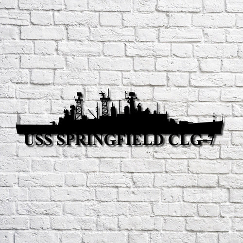Uss Springfield Clg7 Navy Ship Metal Art, Gift For Navy Veteran, Navy Ships Silhouette Metal Art, Navy Home Decor Laser Cut Metal Signs Custom Gift Ideas