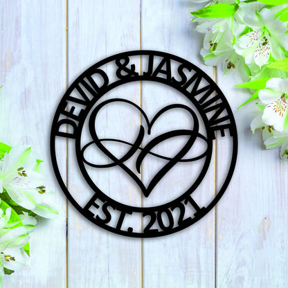 Custom Infinity Metal Sign Infinity Name Sign Personalized Infinity Sign Containing Names Anniversary Wedding Date Sign Newly Wed Gift Laser Cut Metal Signs Custom Gift Ideas