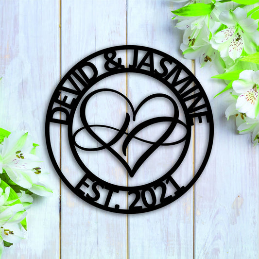 Custom Infinity Metal Sign Infinity Name Sign Personalized Infinity Sign Containing Names Anniversary - wedding detail