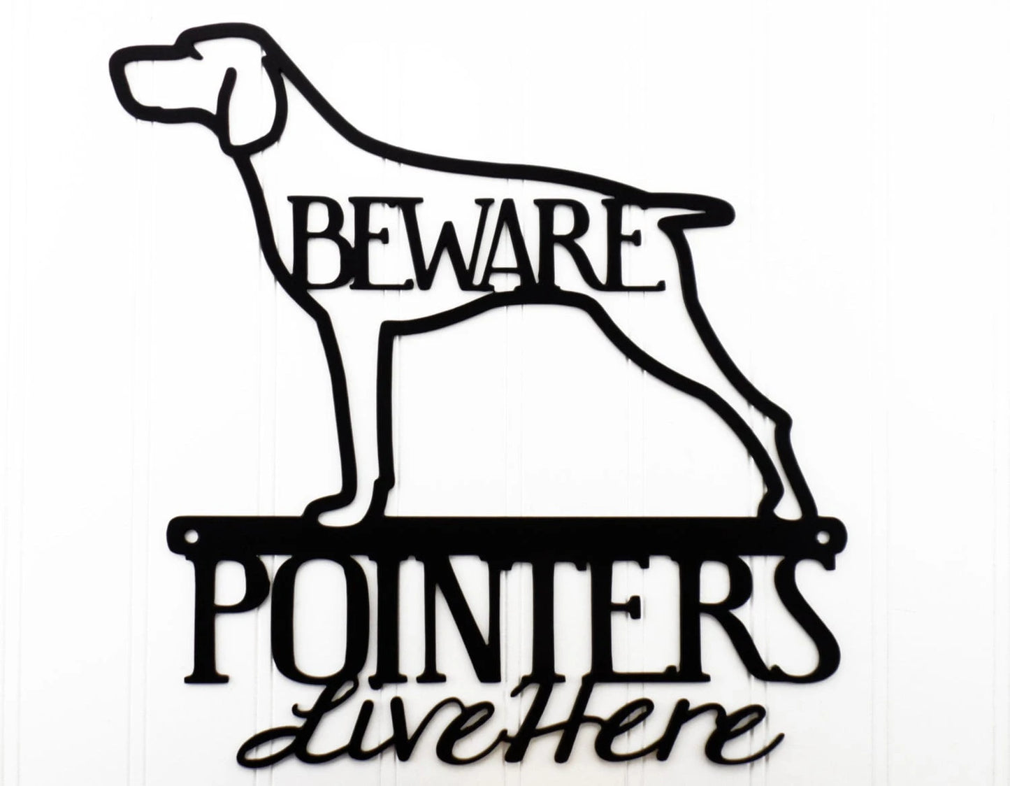 Pointers Live Here Metal Sign Black Pointer Dog Dog Sign Dog Dog Breed Metal Wall Decor Wall Decor