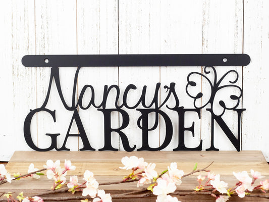 Custom Metal Garden Name Sign Mother's Day Gift Outdoor Garden Decor - 8 inches - metal sign