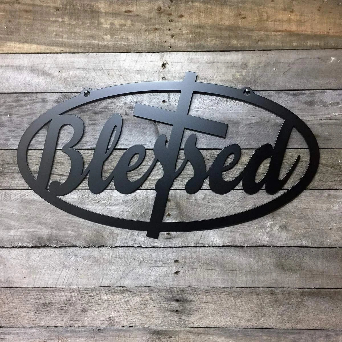 Blessed Sign Cut Metal Sign Metal House Sign