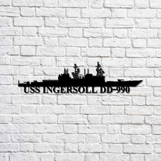 Uss Ingersoll Dd990 Navy Ship Metal Sign, Memory Wall Metal Sign Gift For Navy Veteran, Navy Ships - metal sign