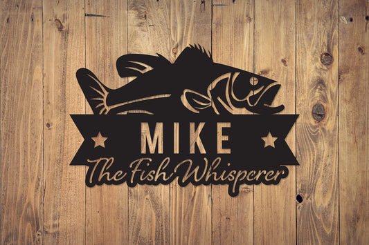 Custom Metal Fish Sign Metal Name Sign Metal Signs - 8 inches - metal sign
