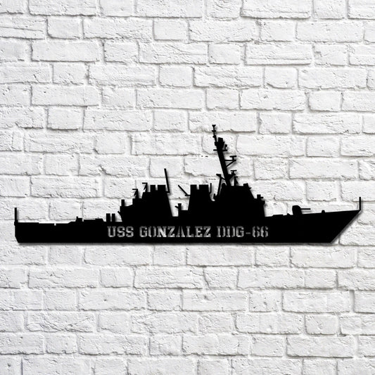 Uss Gonzalez Ddg66 Navy Ship Metal Art, Custom Us Navy Ship Cut Metal Sign, Gift For Navy Veteran, Navy - metal sign