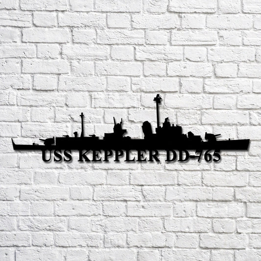 Uss Keppler Dd 765 Navy Ship Metal Art, Custom Us Navy Ship Cut Metal Sign, Gift For Navy Veteran, Navy - metal sign