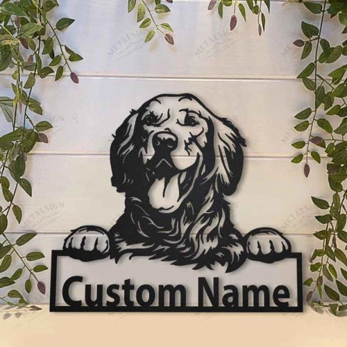 Golden Retriever Personalized Metal Wall Decor, Cut Metal Sign, Metal Wall Art, Metal House Sign Laser Cut Metal Signs Custom Gift Ideas