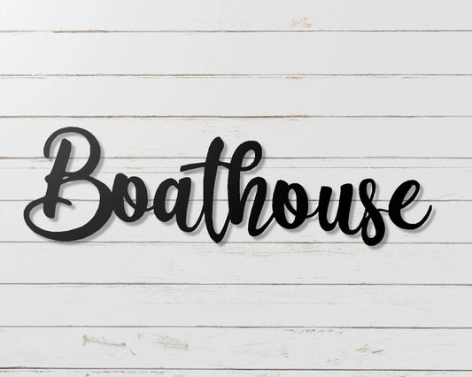 Boathouse Fancy Metal Word Sign Metal Boat House Decor Lakehouse Decor Boathouse Decor