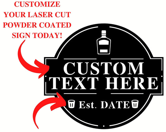 Personalized Bar Metal Sign For Home Bar, Custom Metal Bar Sign, Patio Bar Sign, Pool Bar Drink Sign - metal sign