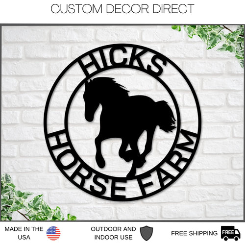 Christmas Gift, Personalized Horse Metal Sign, Horseshoe Art, Western Decor, Initial Metal Sign, Housewarming Gift, Metal Wall Art, Metal Laser Cut Metal Signs Custom Gift Ideas