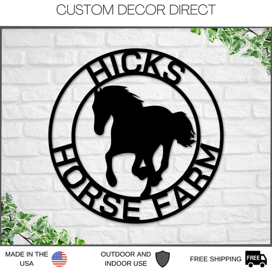Christmas Gift, Personalized Horse Metal Sign, Horseshoe Art, Western Decor, Initial Metal Sign - metal sign
