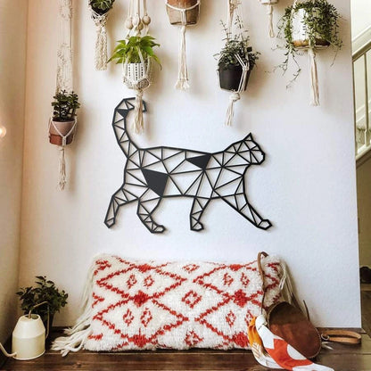Geometric Cat Decor Design 1 Wall Art Cut Metal Sign Laser Cut Metal Signs Custom Gift Ideas