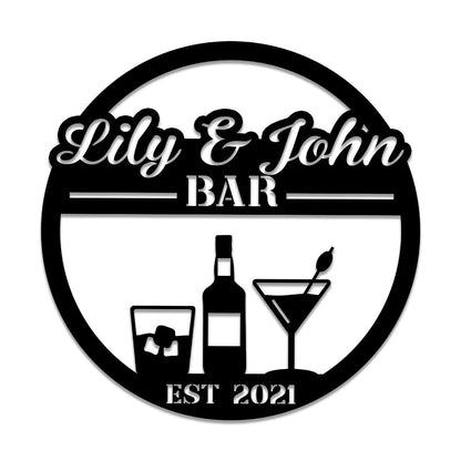 Personalized Metal Bar Sign, Custom Pub, Tap, Lounge, Caf, Home Wall Decor, Wedding, Anniversary Art Gift For Him her, Metal Laser Cut Metal Signs Custom Gift Ideas