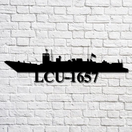 Lcu1657 Navy Ship Metal Art, Custom Us Navy Ship Cut Metal Sign, Gift For Navy Veteran, Navy Ships - metal sign