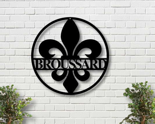 Christmas Gift, Fleur De Lis Customized Sign, Wall Mount Personalized Fleur De Lis, Personalized Fleur De Lis, Last Name Fleur De Lis,fl Laser Cut Metal Signs Custom Gift Ideas