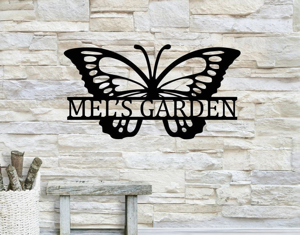 Personalized Garden Metal Art, Outdoor Metal Art, Butterfly Metal Art, Garden Sign, Outdoor Home Decor, Custom Butterfly Garden Sign Laser Cut Metal Signs Custom Gift Ideas