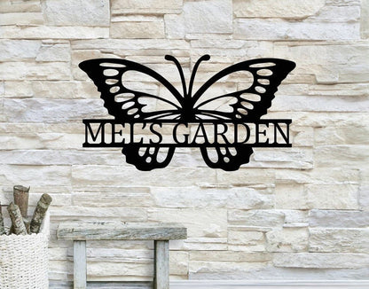 Personalized Garden Metal Art, Outdoor Metal Art, Butterfly Metal Art, Garden Sign, Outdoor Home Decor, Custom Butterfly Garden Sign Laser Cut Metal Signs Custom Gift Ideas