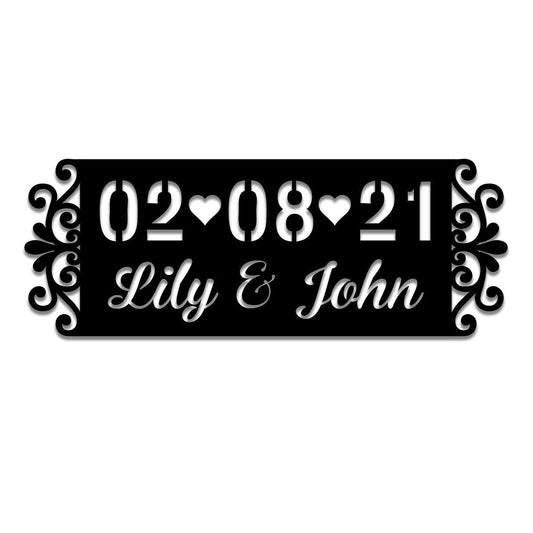 Personalized Name Valentines Day Metal Sign, Custom Home Decor Gift For Him, Her, Couple, Metal Laser Cut Metal Signs Custom Gift Ideas - 8 inches - metal sign