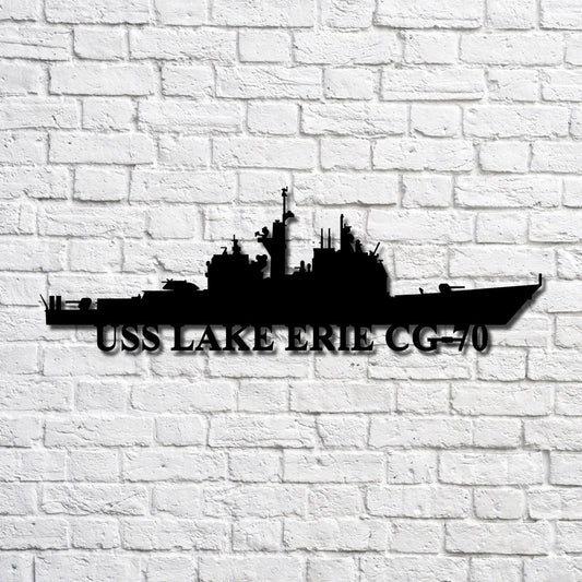 Uss Lake Erie Cg70 V2 Navy Ship Metal Art, Custom Us Navy Ship Cut Metal Sign, Gift For Navy Veteran - metal sign