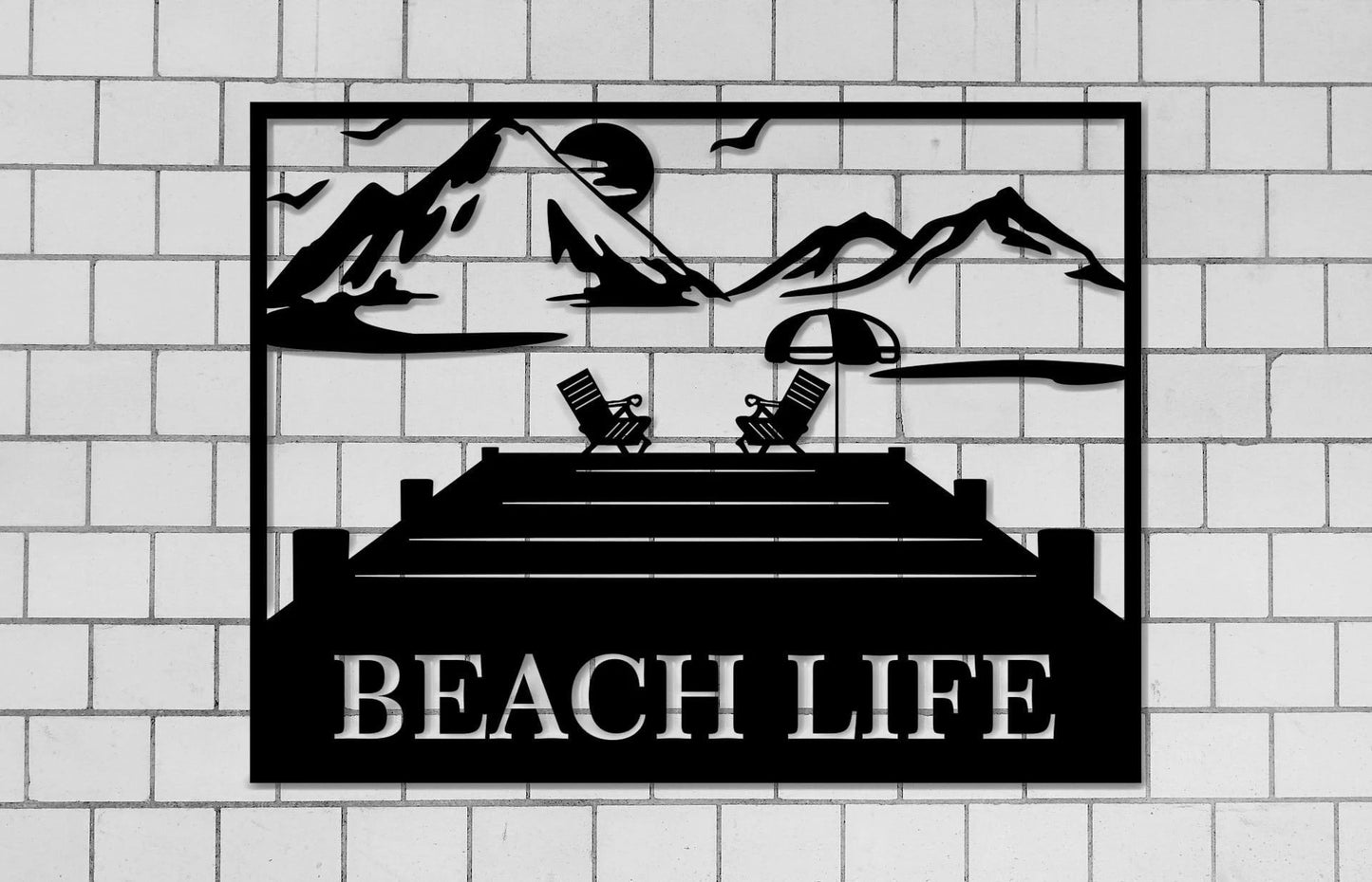 Beach Life Metal Sign, Personalized Name Sign, Custom Metal Sign, Beach House Decor, Scenery Ideas, Family Name Sign Metal, Wedding Gift, Laser Cut Metal Signs Custom Gift Ideas