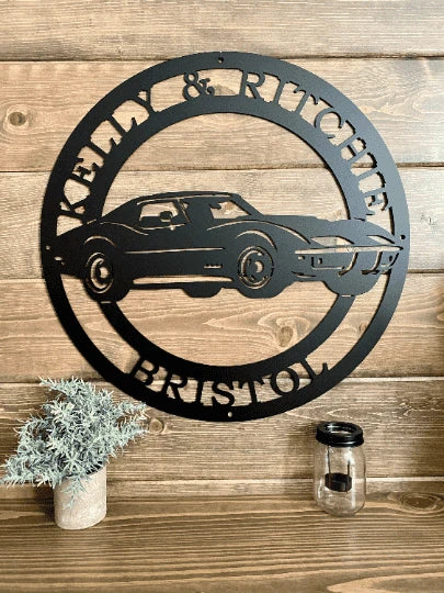 1969 Corvette Sports Car Sign, Cut Metal Sign, Metal Wall Art, Metal House Sign Laser Cut Metal Signs Custom Gift Ideas