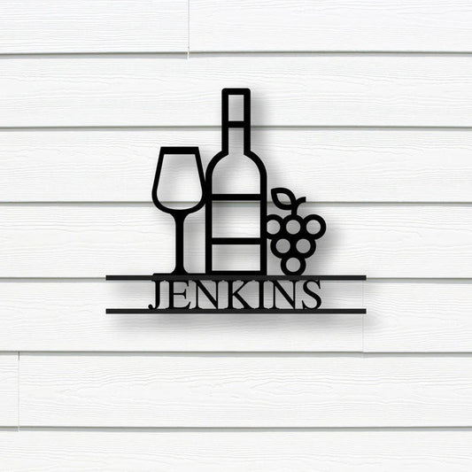 Personalized Wine Theme Metal Sign Metal Kitchen Sign Custom Metal Sign Wet Bar Sign Wine Down Wine Lover Gift Personalized Custom - 8 inches - metal sign