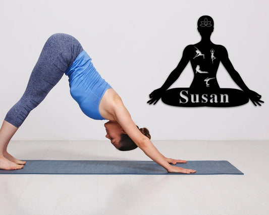 Personalized Metal Yoga Sign, Custom Yoga Business Name Sign, Yoga Sign, Yoga Name Sign, Gift For Yoga - metal sign