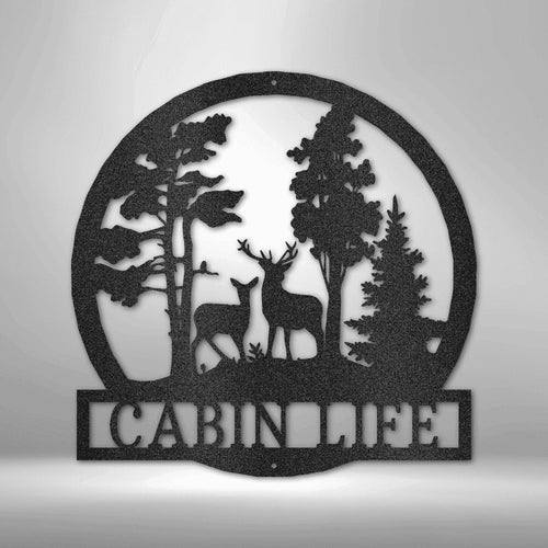 Personalized Deer in the Woods Steel Art Wall Decor Metal Name Sign Laser Cut Metal Signs Custom Gift Ideas