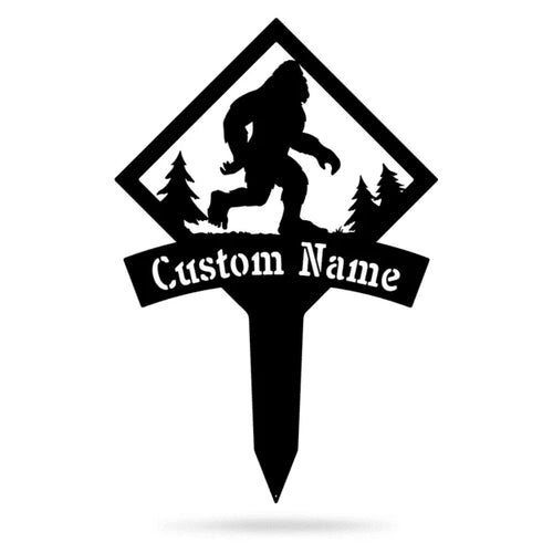 Bigfoot Monogram Yard Sign, Cut Metal Sign, Metal Wall Art, Metal House Sign Laser Cut Metal Signs Custom Gift Ideas