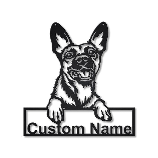 Personalized Belgian Malinois Dog Metal Sign Art, Custom Belgian Malinois Dog Metal Sign, Dog Gift - metal sign