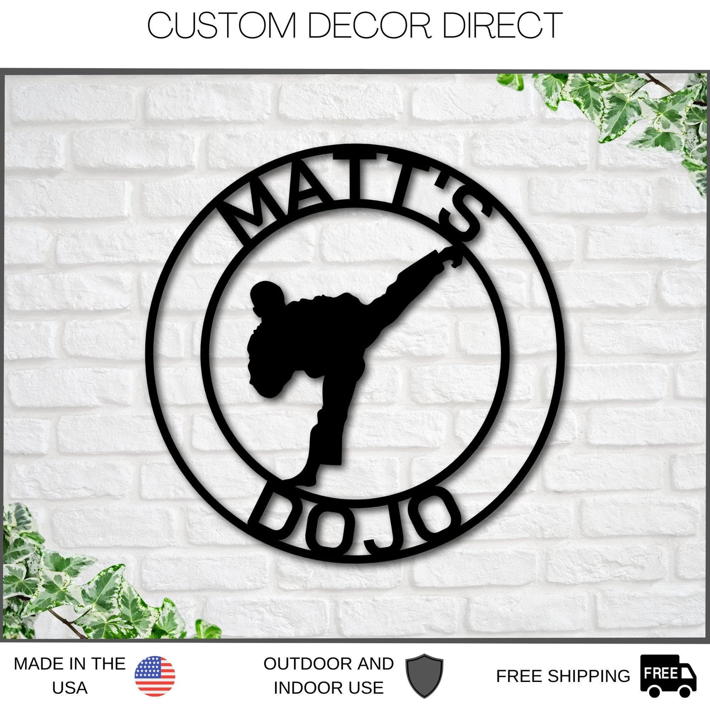 Custom Mma Metal Sign, Personalized Karate Sign, Martial Arts Dojo Decor, Gift For Mma Fighter, Karate Metal Wall Art, Judo, Jiujitsu Laser Cut Metal Signs Custom Gift Ideas