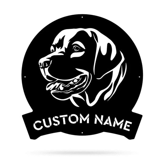 The Labrador Monogram, Cut Metal Sign, Metal Wall Art, Metal House Sign Laser Cut Metal Signs Custom Gift Ideas - 8 inches - metal sign
