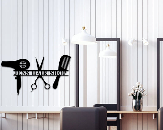 Salon Decor Salon Art Decor Salon Decoration Beauty Salon Decor Barber Shop Decor Custom Metal Business Hairdresser Gift Barber Gifts - 8 inches - metal sign