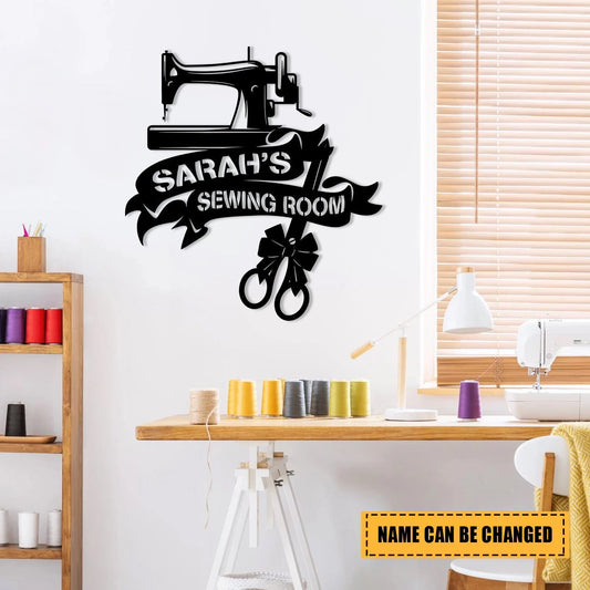 Sewing Machine Metal Sign, Custom Sewing Gift For Her, Metal Laser Cut Metal Signs Custom Gift Ideas - 8 inches - metal sign