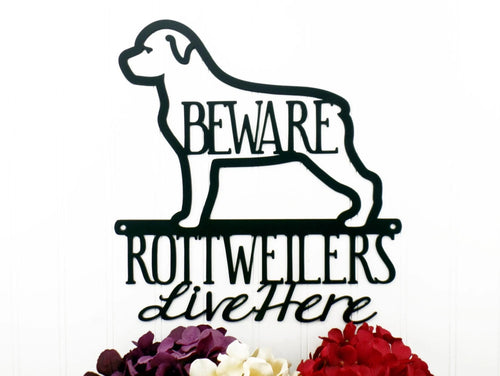 Rottweilers Live Here Metal Sign Black Rottweiler Dog Sign Dog Dog Breed