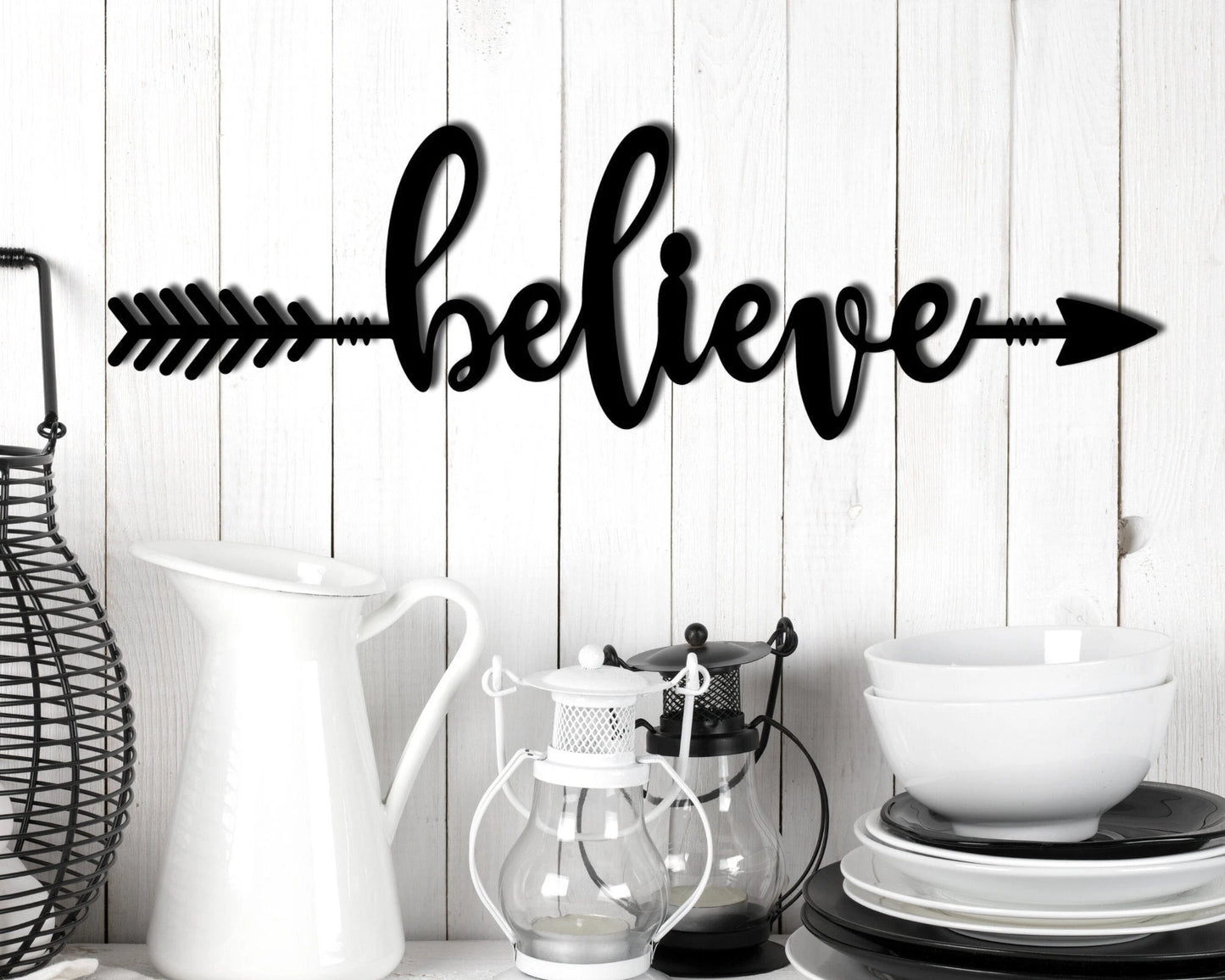 Believe Sign Believe Metal Word Inspirational Metal Arrow Sign Arrow Wall Decor Arrow Decor Arrow Art Metal Believe Sign