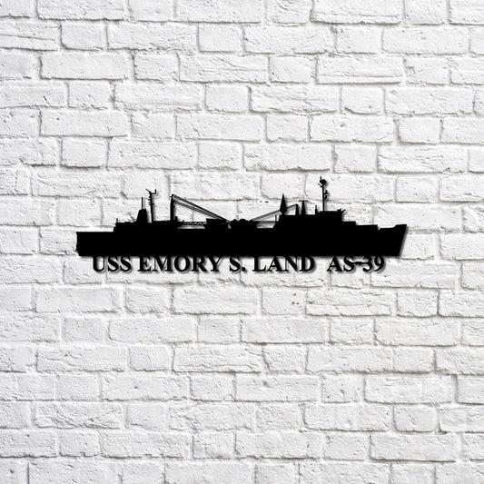 Uss Emory S Land As39 Navy Ship Metal Sign, Memory Wall Metal Sign Gift For Navy Veteran, Navy Ships - metal sign