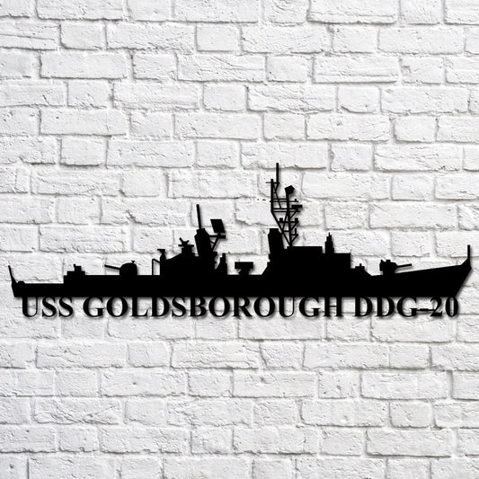 Uss Goldsborough Ddg20 Navy Ship Metal Art, Custom Us Navy Ship Cut Metal Sign, Gift For Navy Veteran - metal sign