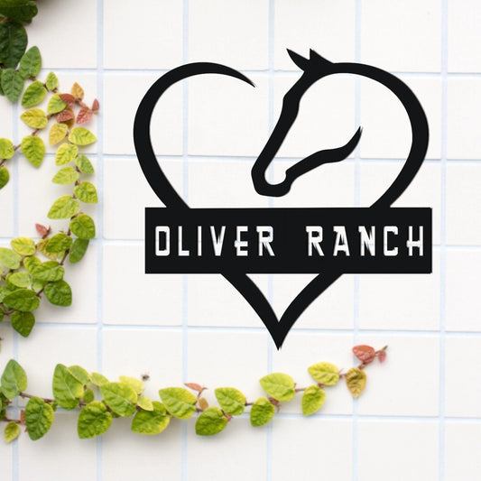 Personalized Horse Heart Sign, Metal Horse Decor, Horse Heart Metal Sign, Horse Love Sign, Gift For Horse - metal sign