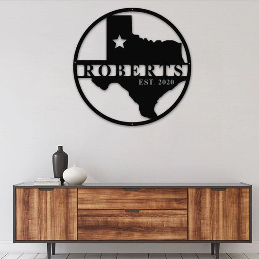 Personalized Map Metal Sign, Usa State Metal Wall, Custom Name On Metal, Entrance Sign, Ranch Sign - metal sign
