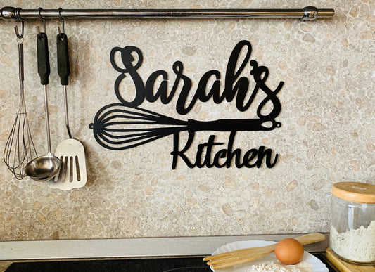 Custom Kitchen Name Sign Personalized Metal Indoor Sign For Kitchen Wall Art Decor Farmhouse Cooking - metal sign