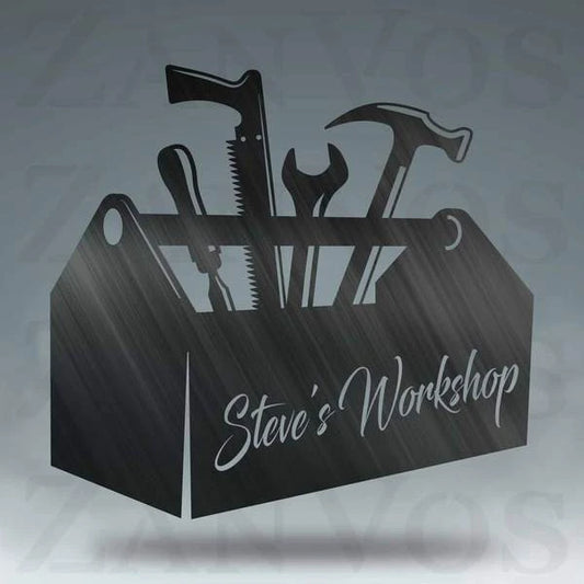 Toolbox Monogram Customized Metal Signs, Custom Metal Sign, Custom Signs, Metal Sign, Metal Laser Cut Metal Signs Custom Gift Ideas - 8 inches - metal sign