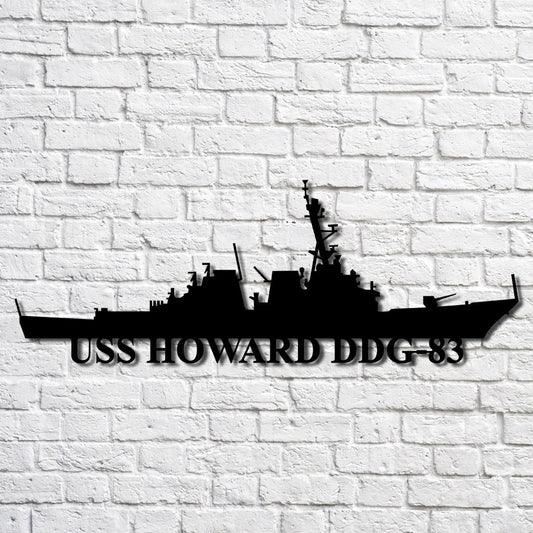 Uss Howard Ddg83 Navy Ship Metal Art, Custom Us Navy Ship Cut Metal Sign, Gift For Navy Veteran, Navy - metal sign