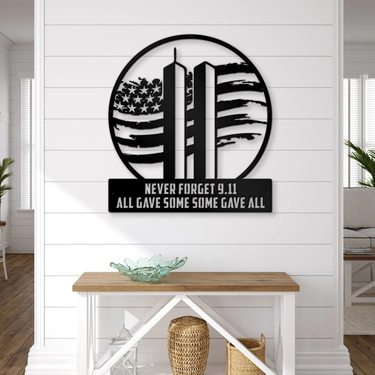 Never Forget 9.11 All Gave Some Some Gave All Twin Towers Wall Art Decor Cut Metal Sign Laser Cut Metal Signs Custom Gift Ideas
