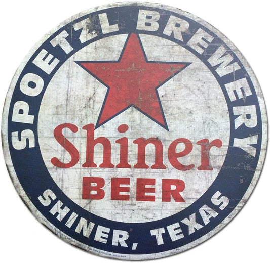 Shiner Beer Shiner Texas Vintage Style Round Tin Sign Metal Sign Metal Decor Wall Sign Wall Poster Wall - metal sign