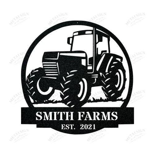 Farm Tractor Monogram, Cut Metal Sign, Metal Wall Art, Metal House Sign Laser Cut Metal Signs Custom Gift Ideas - 8 inches - metal sign