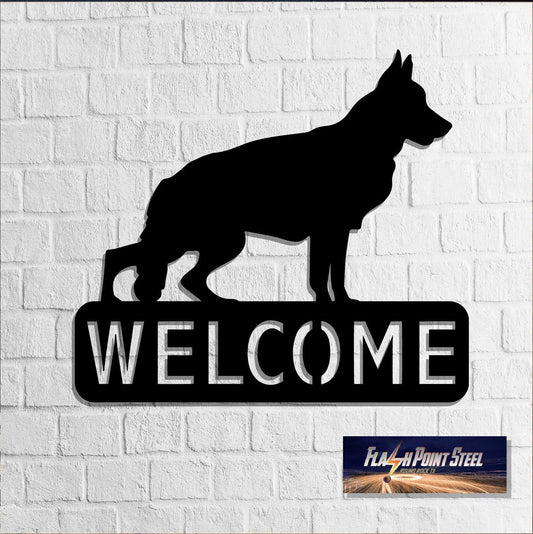 German Shepherd Sign, Dog House, Family Dog, Entrance Sign, Wall Decor, Plasma Cut Steel, Custom Sign - metal sign